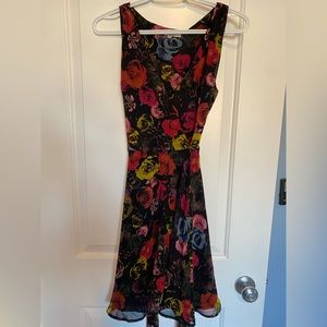 Floral Faux Wrap Dress